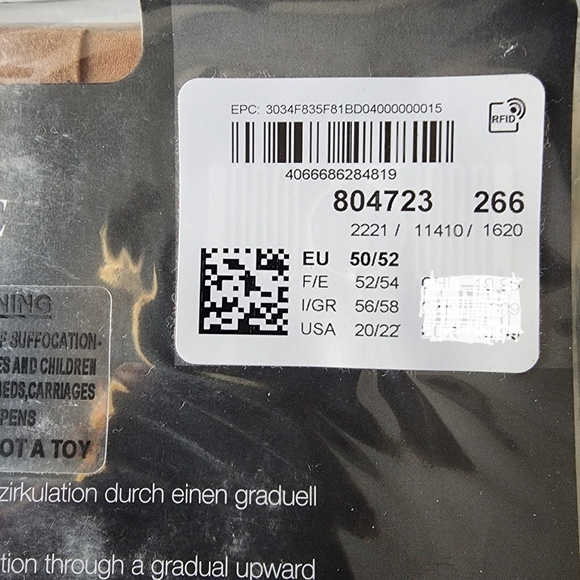 Ulla Popken Sheer Nude Support Tights Sandal Toes Size 20/22 US - Picture 4 of 5